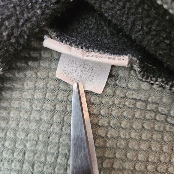 VINTAGE PATAGONIA Regulator Polartec Olive Green Fleece Vest Waffle Mens Size S - Picture 10 of 11